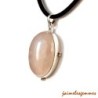 Pendentif ovale quartz rose