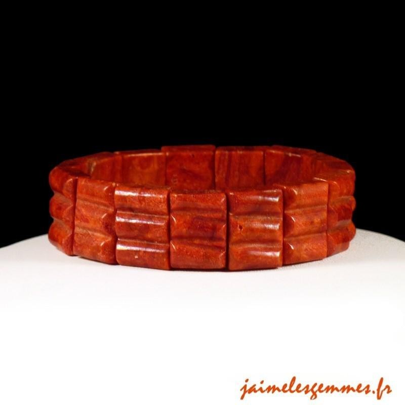 Bracelet élastique gorgone corail