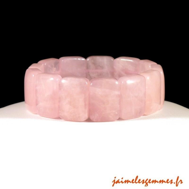 Bracelet élastique quartz rose