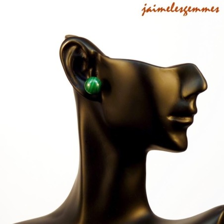 Boucles clou malachite