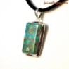 Pendentif rectangulaire turquoise pyrite