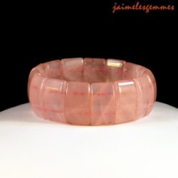 Bracelet large quartz rose