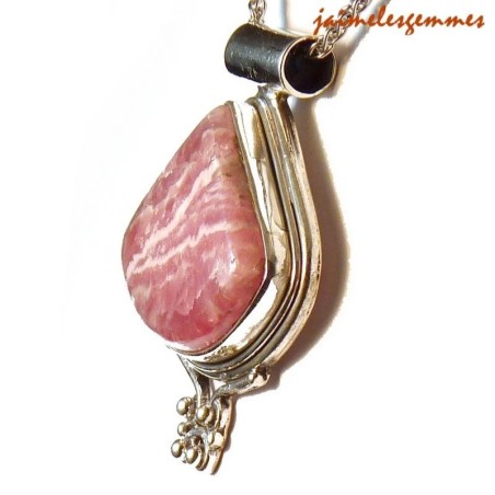 Pendentif rhodochrosite éventail