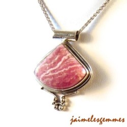 Pendentif rhodochrosite éventail