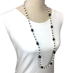 Collier en onyx noir et blanc