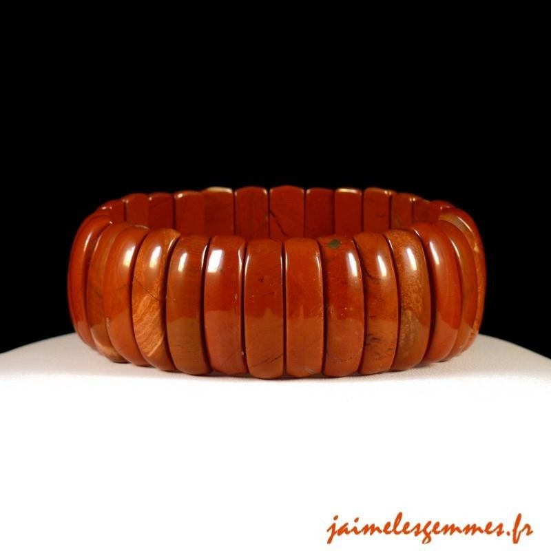 Bracelet plaquettes jaspe rouge