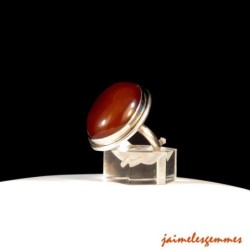 Bague ovale en cornaline 2