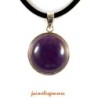 Pendentif rond améthyste