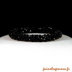 Bracelet en onyx facetté