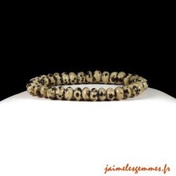 Bracelet perles jaspe dalmatien