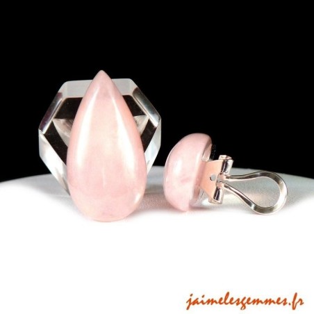 Clip en quartz rose