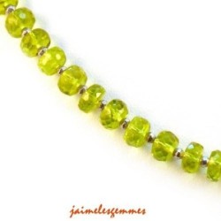 Collier en olivine facettée