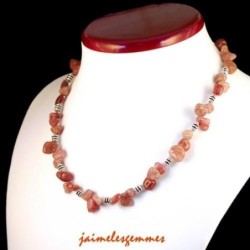 Collier en quartz fraise