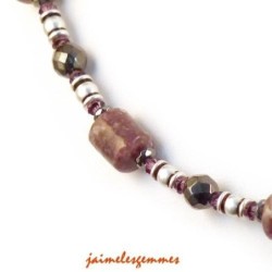 Collier en lépidolite