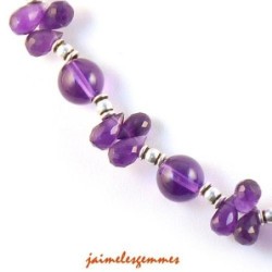 Collier améthyste larmes facettées