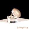 Bague ovale quartz rose