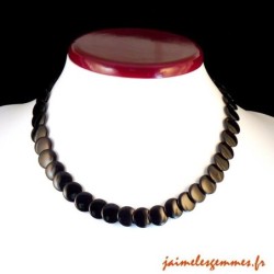 Collier disques onyx