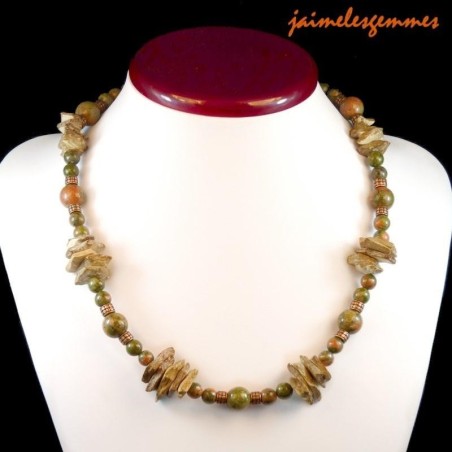 Collier ethnique unakite 2