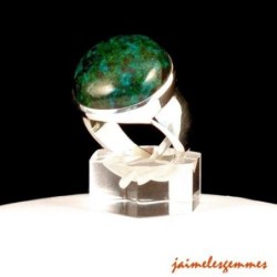 Bague ronde en chrysocolle