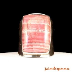 Bague rectangulaire rhodochrosite