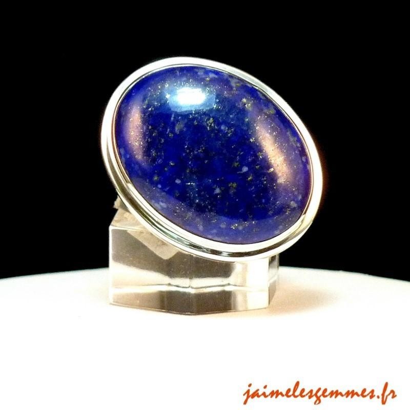 Bague ovale en lapis lazuli