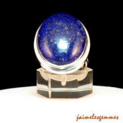 Bague ovale en lapis lazuli