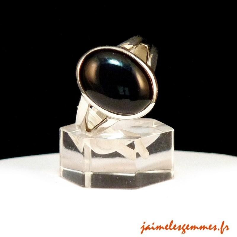 Bague ovale en onyx