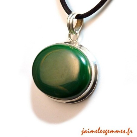 Pendentif ovale malachite