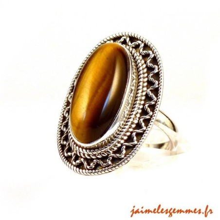 Bague en oeil tigre