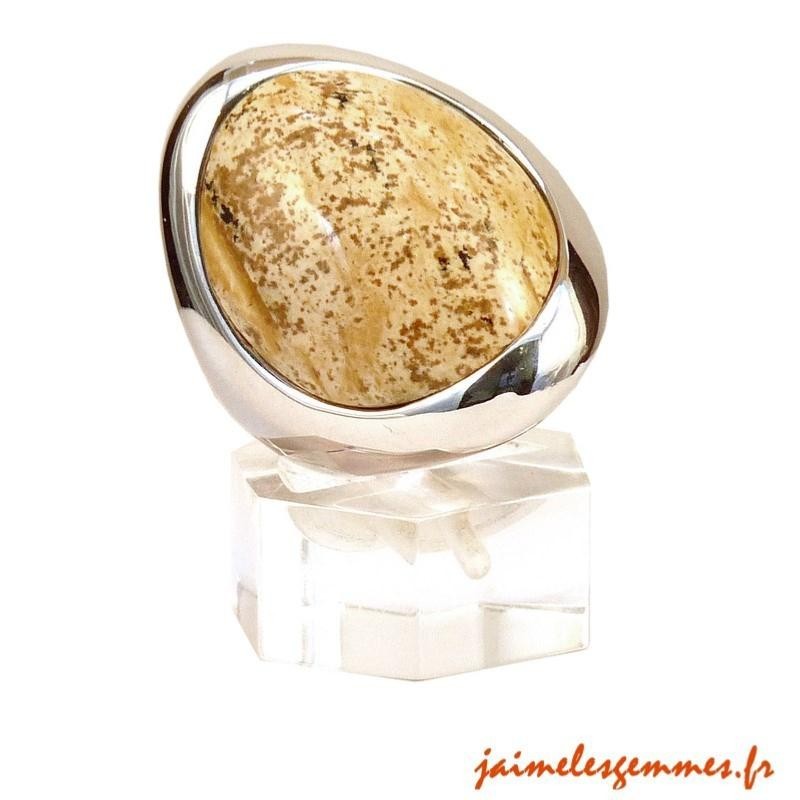 Bague jaspe paysage