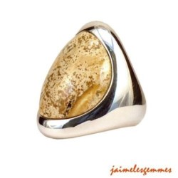 Bague jaspe paysage