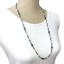 Collier hématite et perle