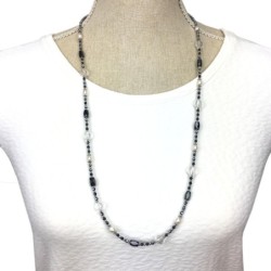 Collier hématite et perle