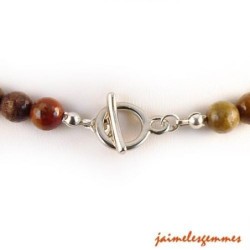 Collier agate rainbow facettee