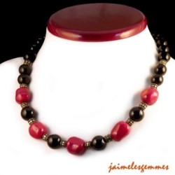 Collier onyx et corail