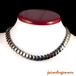 Collier hématite disques