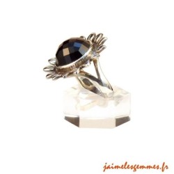 Bague fleur onyx