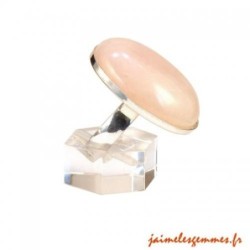 Bague quartz rose ovale