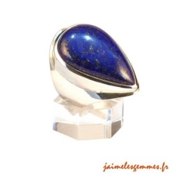 Bague goutte en lapis lazuli