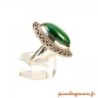 Bague ovale malachite