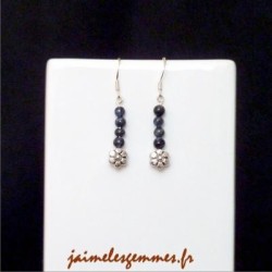 Boucle oreille sodalite