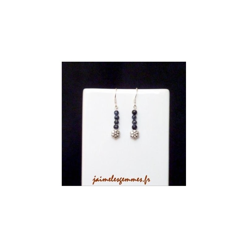 Boucle oreille sodalite