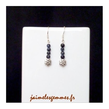 Boucle oreille sodalite