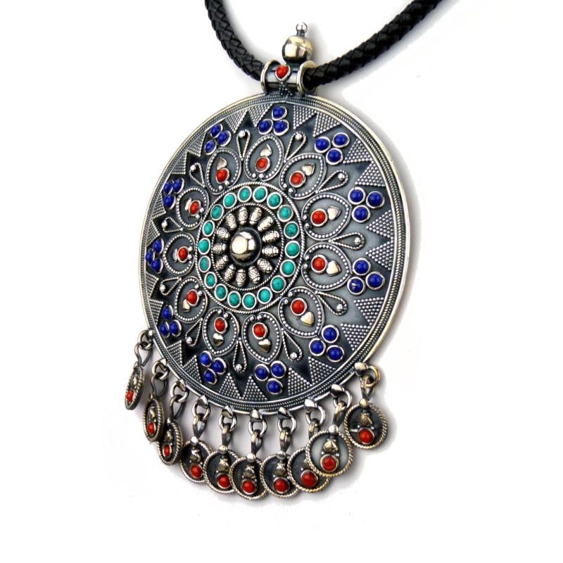 Grand Pendentif lapis lazuli corail turquoise