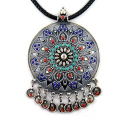 Grand Pendentif lapis lazuli corail turquoise