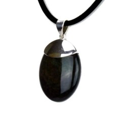 Pendentif obsidienne velours