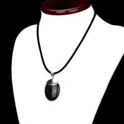 Pendentif obsidienne velours