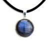 Pendentif rond labradorite