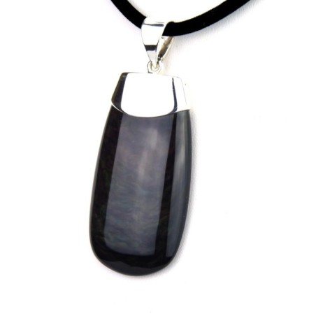 Grand pendentif en obsidienne velours