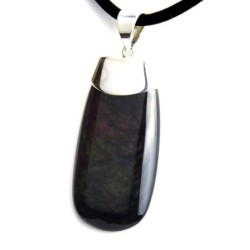 Grand pendentif en obsidienne velours